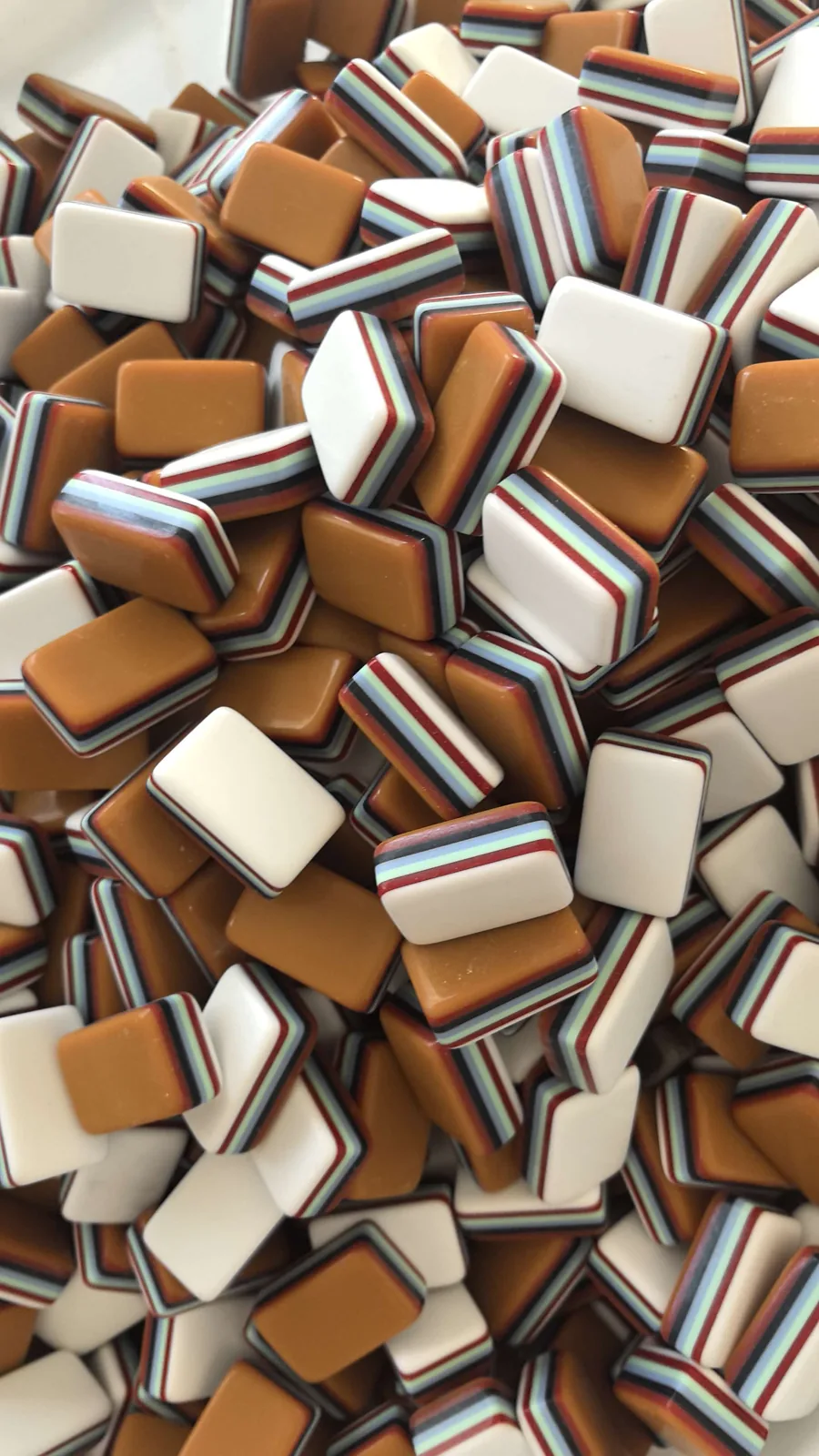 Caramel and white multilayer acrylic Mahjong tile blanks