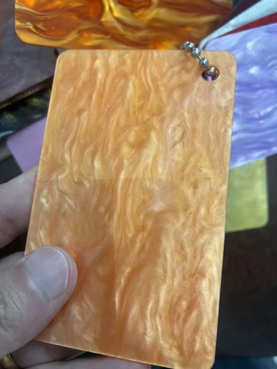 Orange pearl swirl acrylic sheet