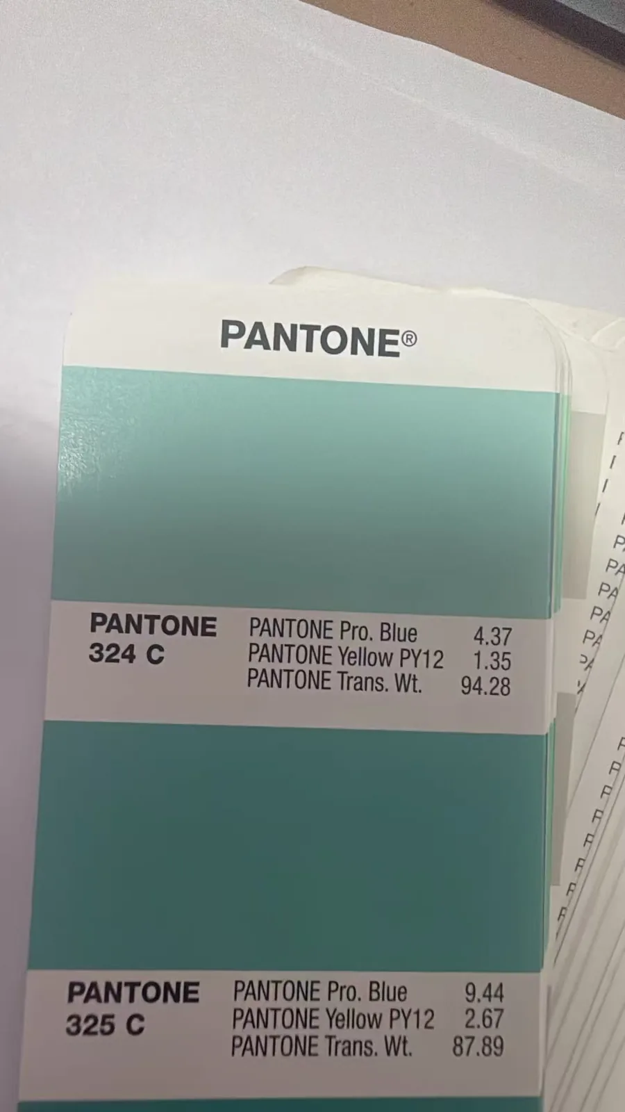 Pantone teal color guide