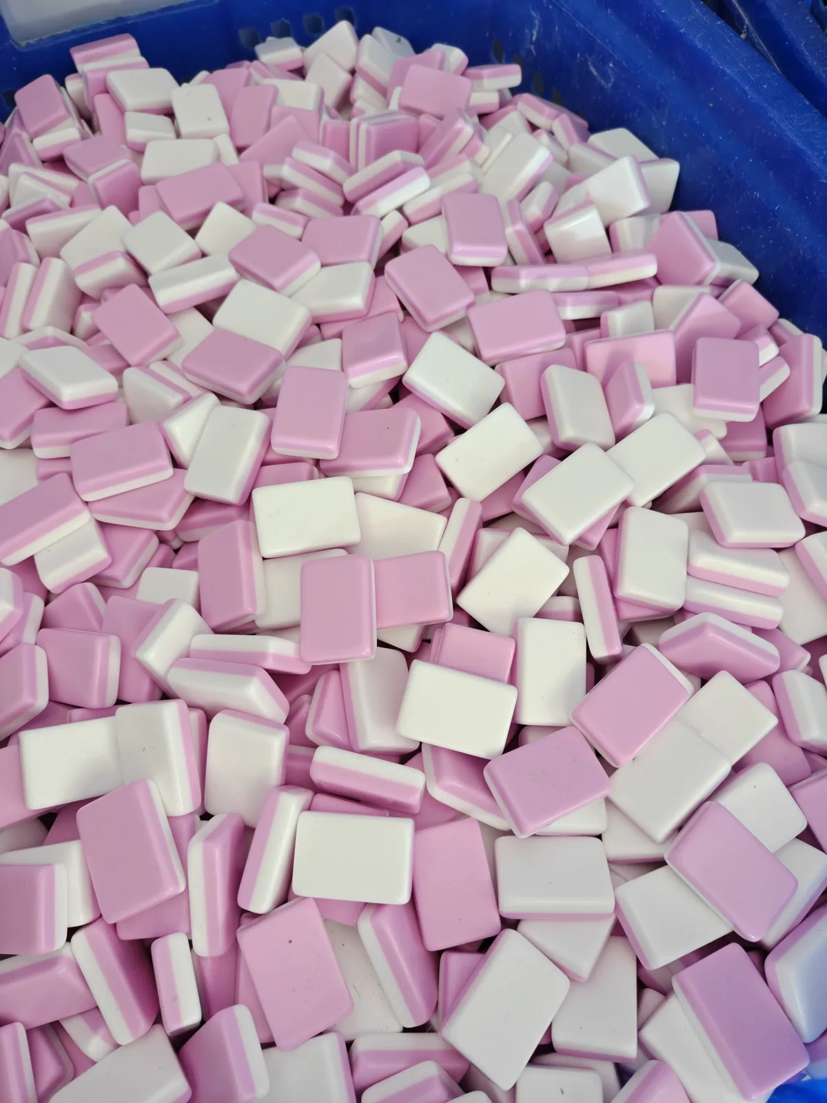 Pink, purple and white two-tone acrylic Mahjong tile blanks