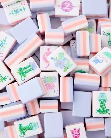 Pink Pastel Mahjong Set