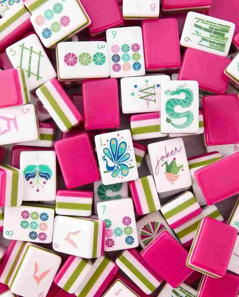 Hot Pink Modern Mahjong Set
