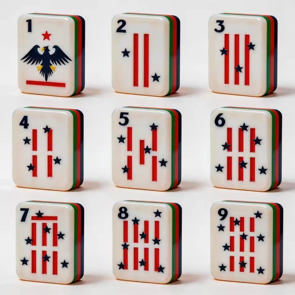 Blush Modern Acrylic Mahjong Set detail view