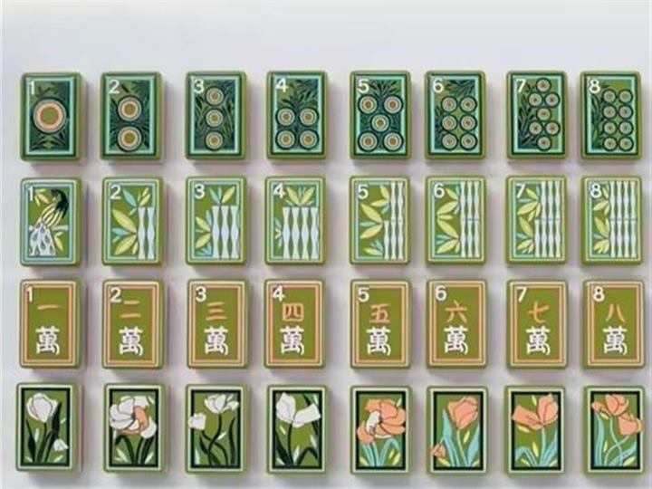 Botanical green American mahjong set for wholesale collections