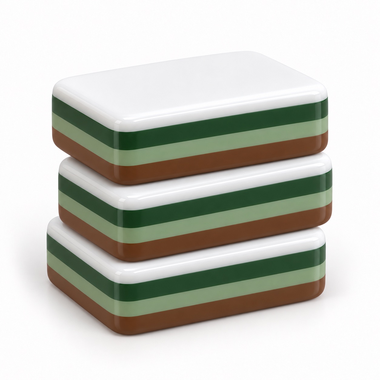 Brown Layered Mahjong Blanks — layered side profile concept