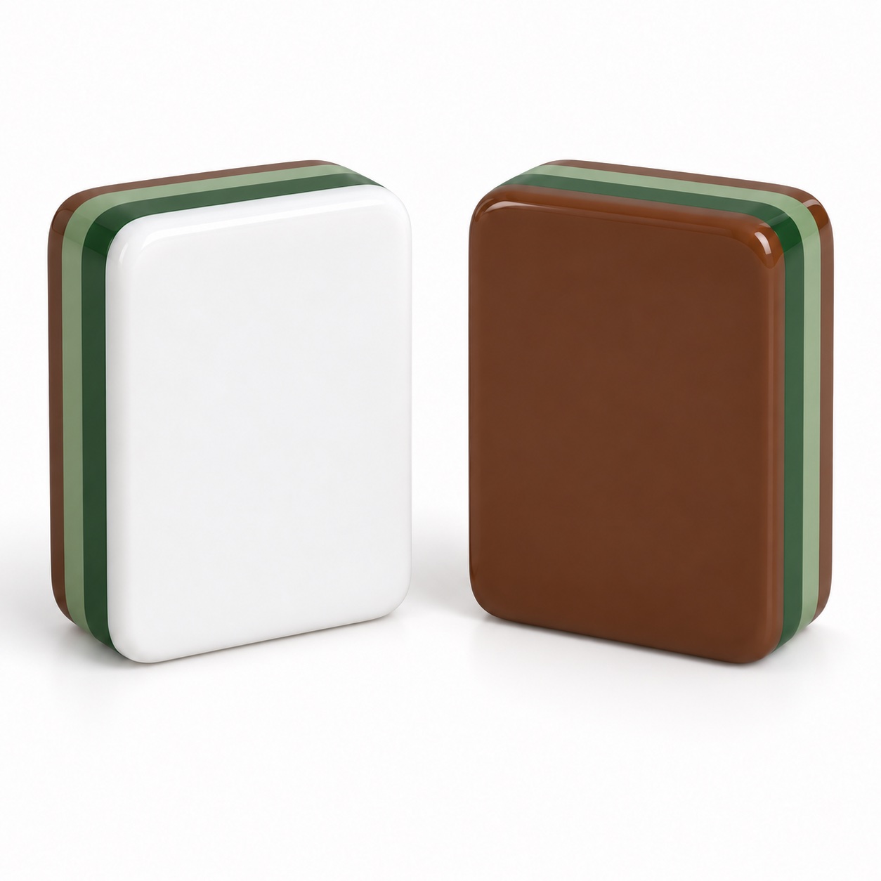 Brown Layered Mahjong Blanks — solid back and blank front concept
