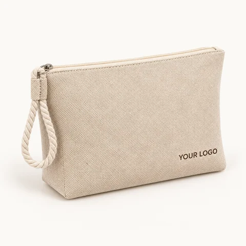 Linen-Style Wristlet Pouch — overall view; customization concept