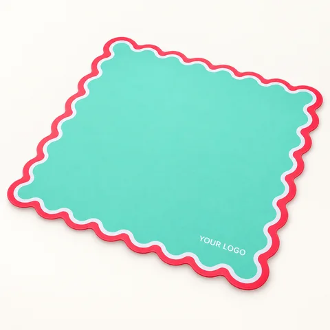 Mint Scalloped Mahjong Mat — overall view; customization concept