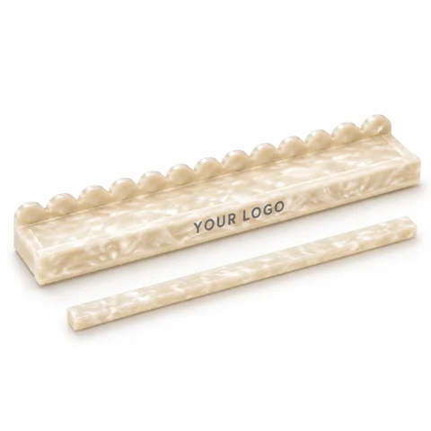 Pearl Scalloped Rack & Pusher — overall view; customization concept