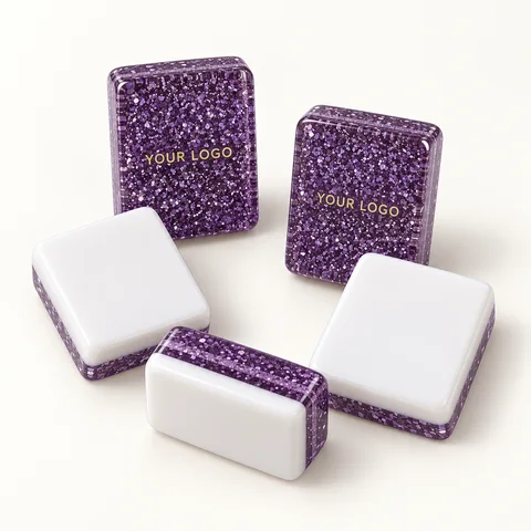 Violet Glitter Tile Blanks — overall view; customization concept