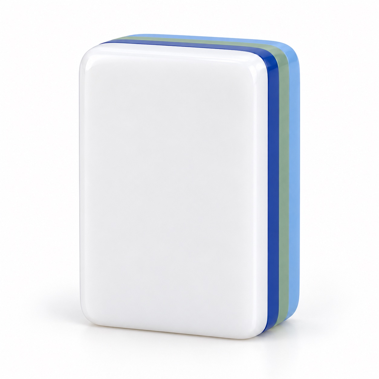 Classic Blue Mahjong Set — blank front surface concept