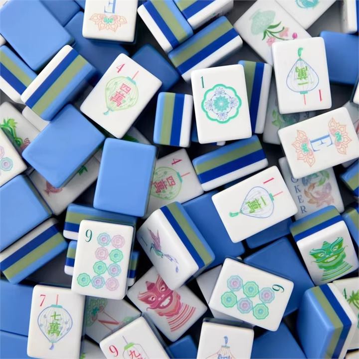 Classic blue American mahjong set wholesale option