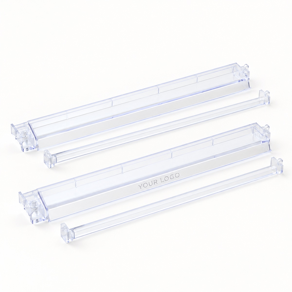 Acrylic Racks with YOUR LOGO — customization concept