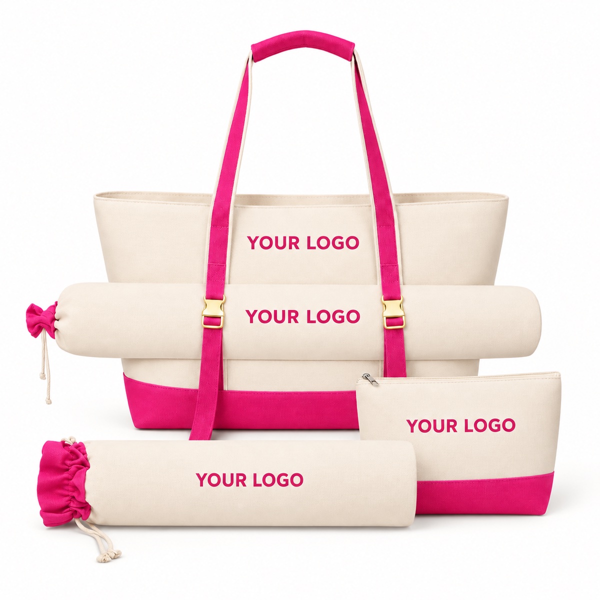 Canvas Bag Set with YOUR LOGO — customization concept