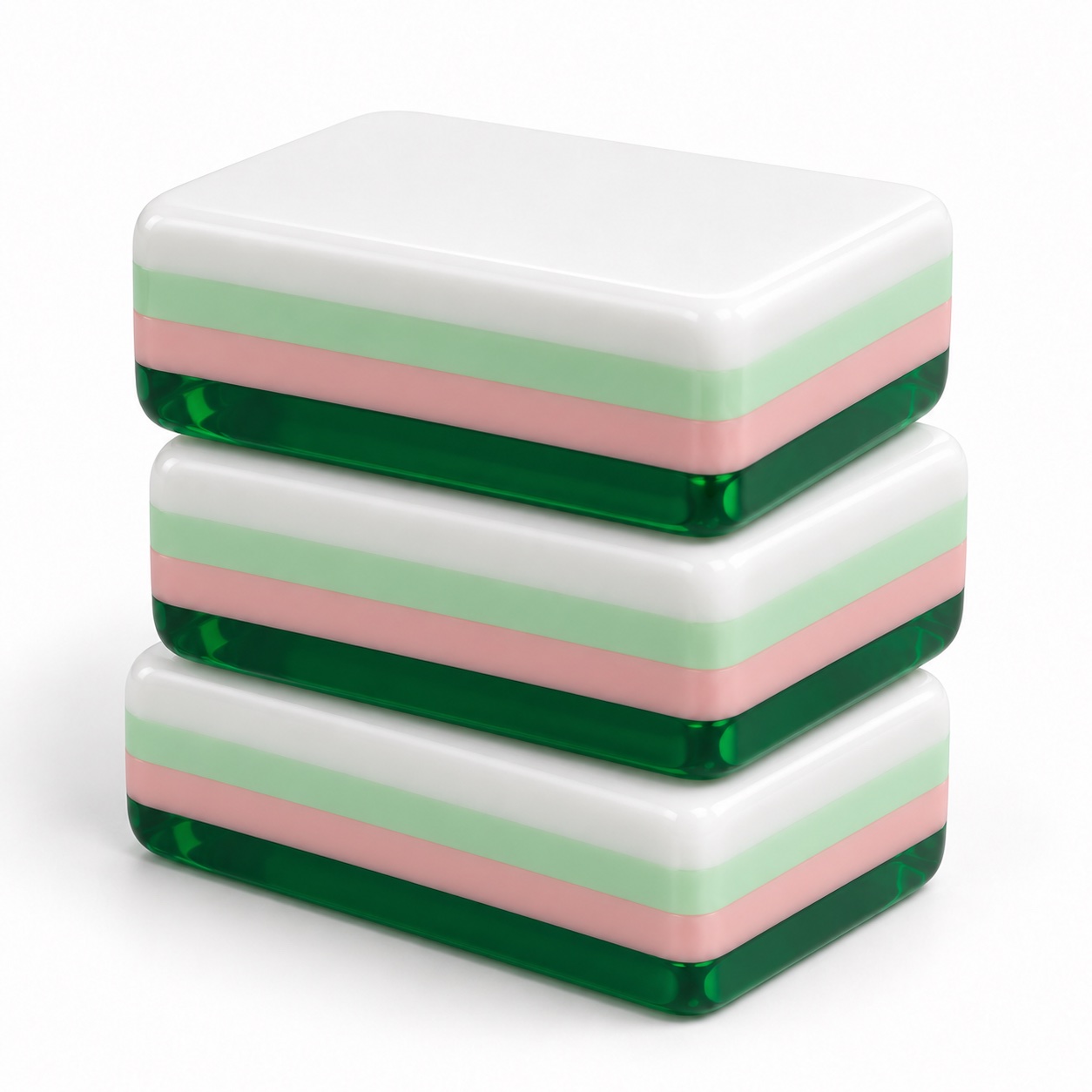 Emerald Mahjong Set — layered side profile concept