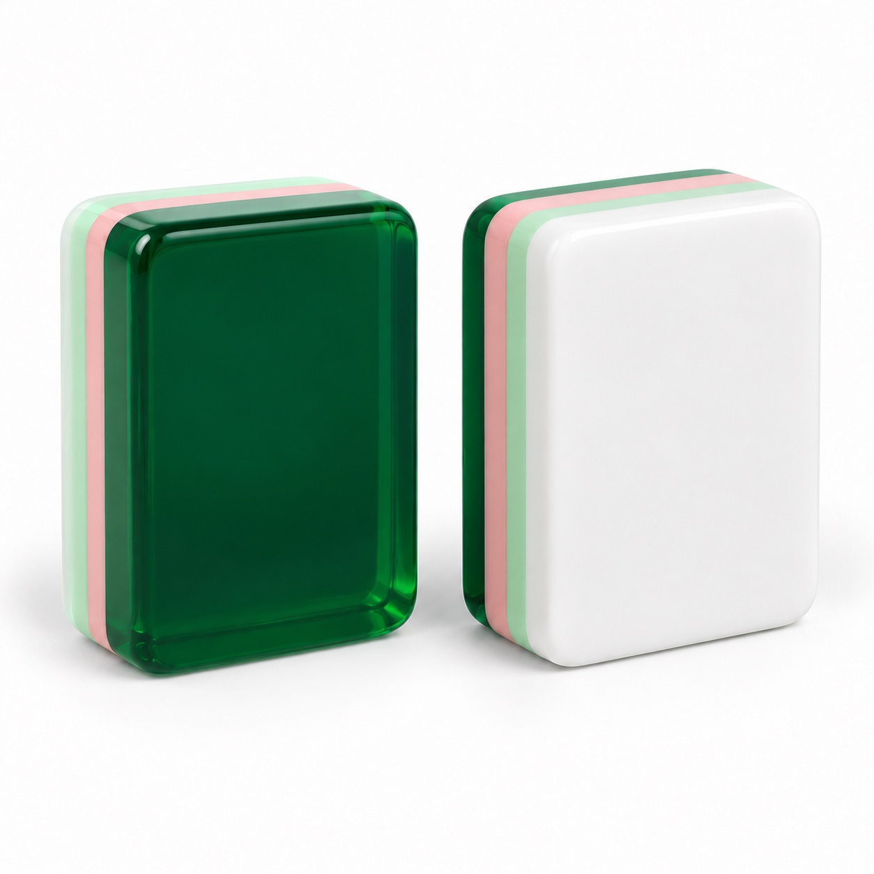 Emerald Mahjong Set — solid back and blank front concept