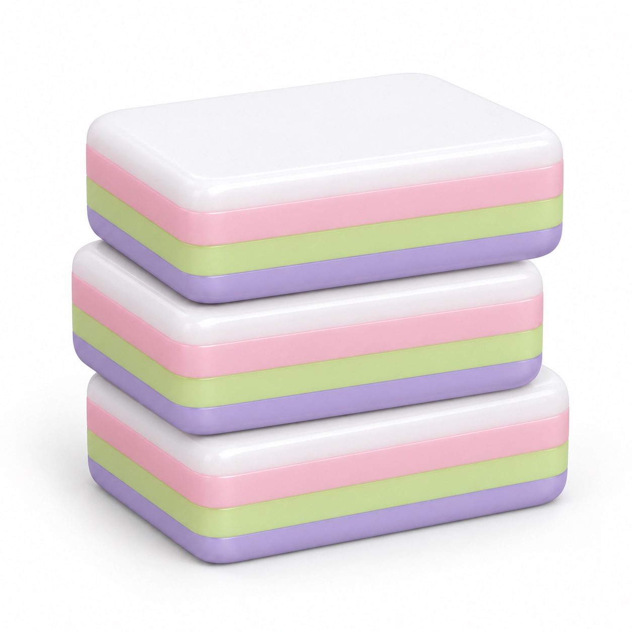 Lavender Mahjong Set — layered side profile concept