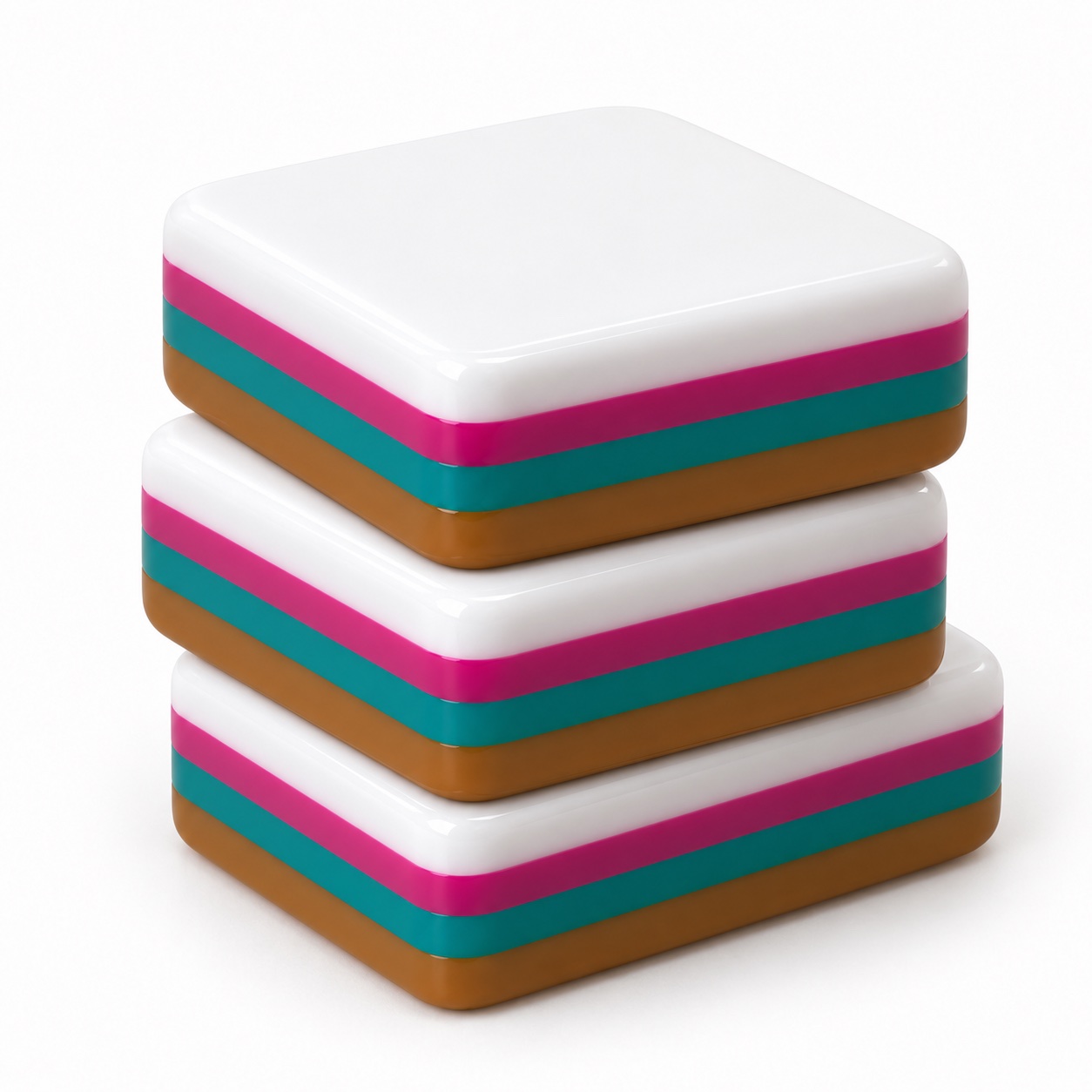 Caramel Layered Acrylic Mahjong Blanks — layered side profile concept
