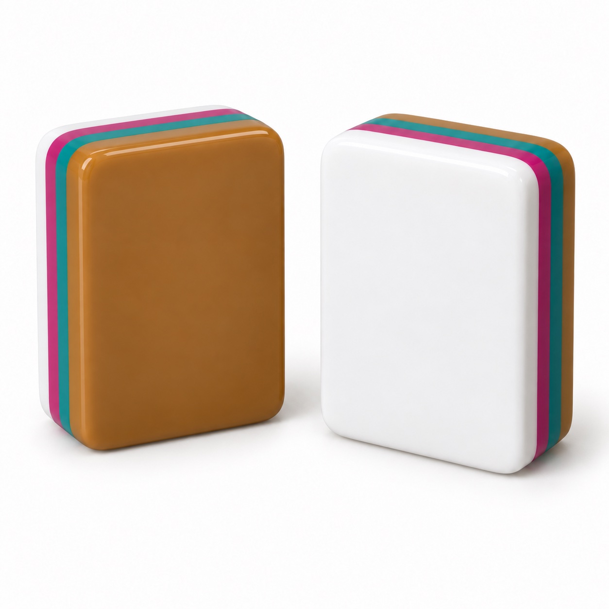 Caramel Layered Acrylic Mahjong Blanks — solid back and blank front concept