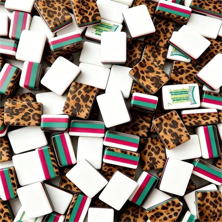 Leopard Print Acrylic Mahjong Set for wholesale and private label buyers