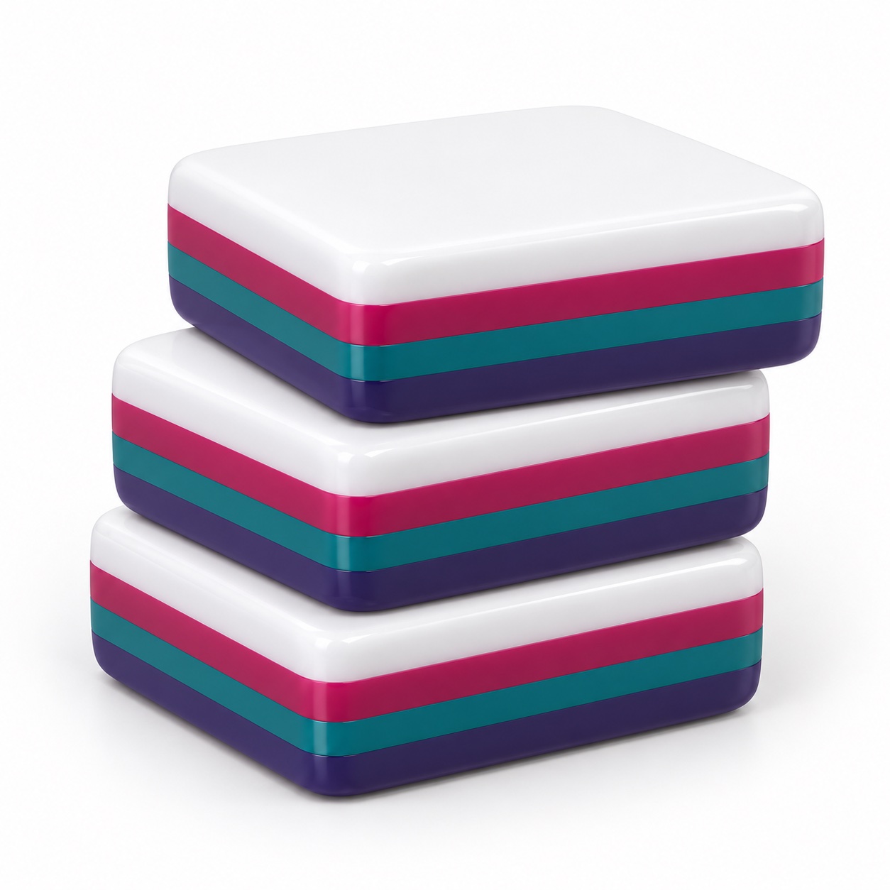 Low MOQ Colorful Mahjong Set — layered side profile concept