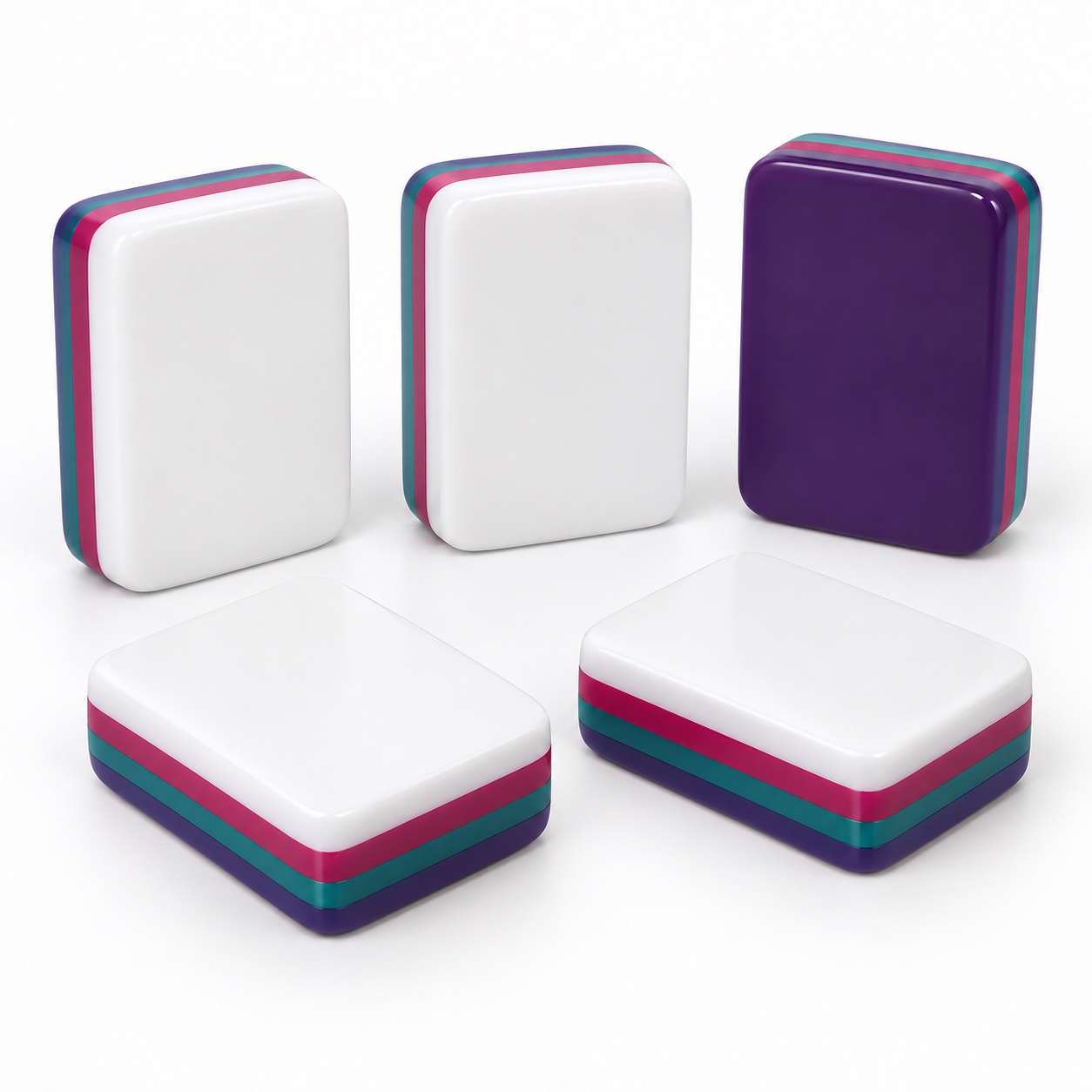 Layered acrylic Mahjong tile from the low moq colorful set