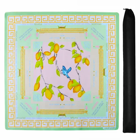 Mint Lemon Border Mat — supplied mat image with YOUR LOGO customization preview