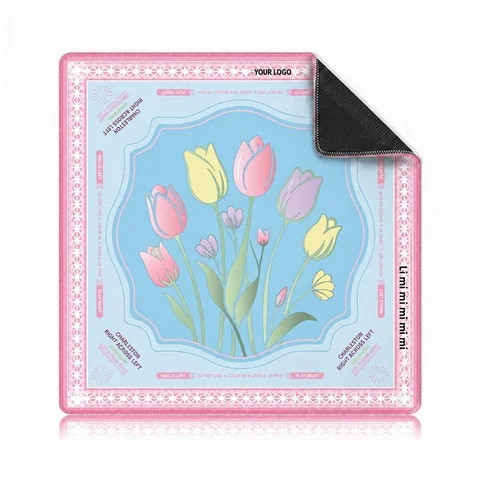 Pastel Tulip Mat — supplied mat image with YOUR LOGO customization preview
