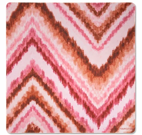 Pink Chevron Mat — supplied mat image with YOUR LOGO customization preview