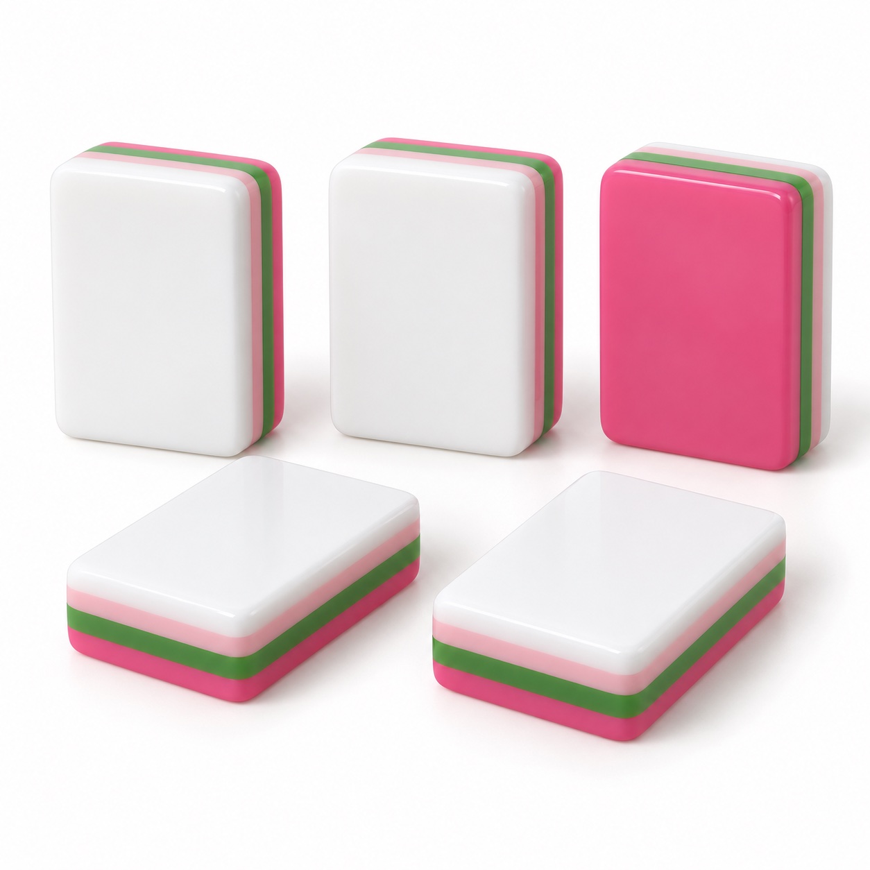 Modern Portable Mahjong Set — unprinted white tile blank concept