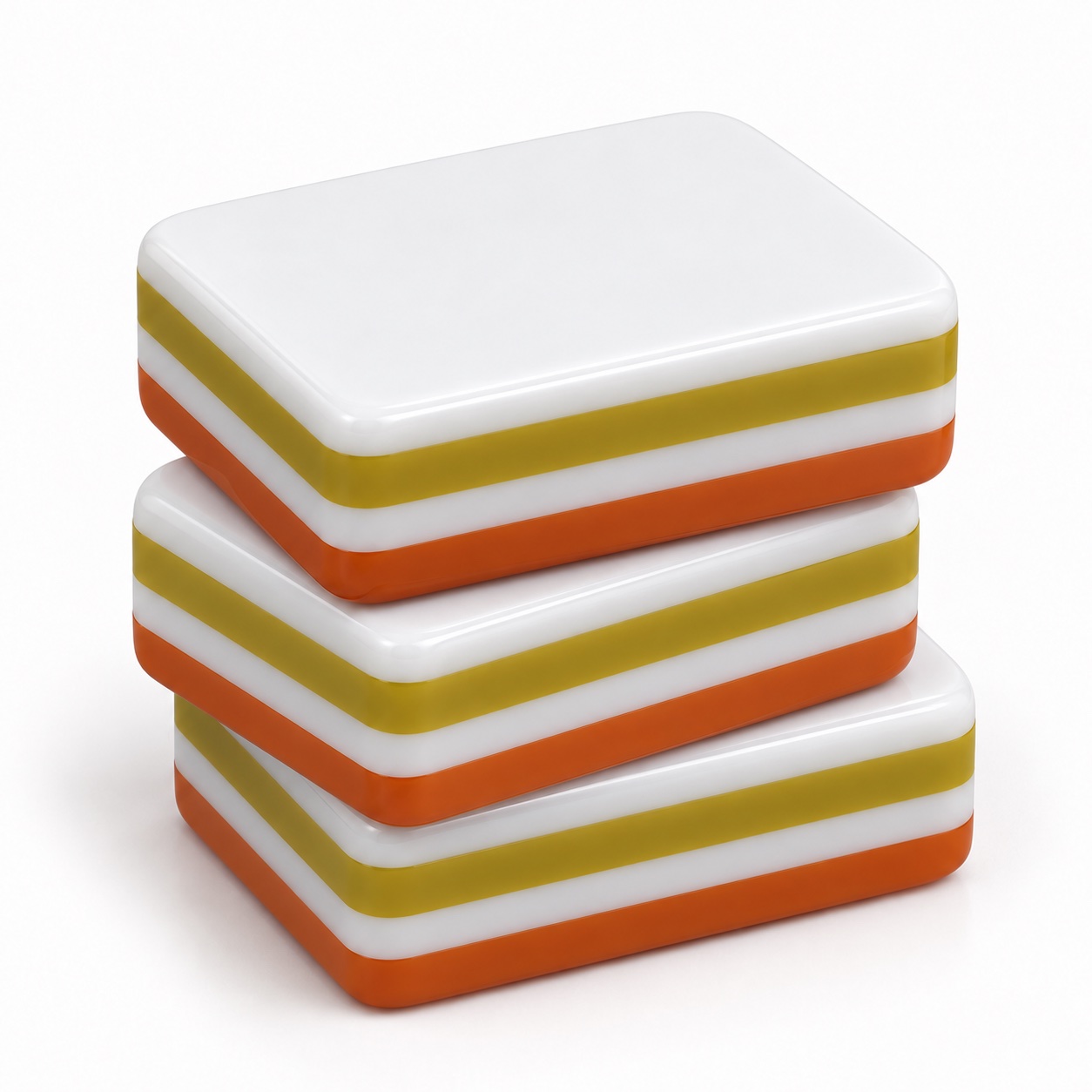 Orange Laser Four Layer Mahjong Set — layered side profile concept