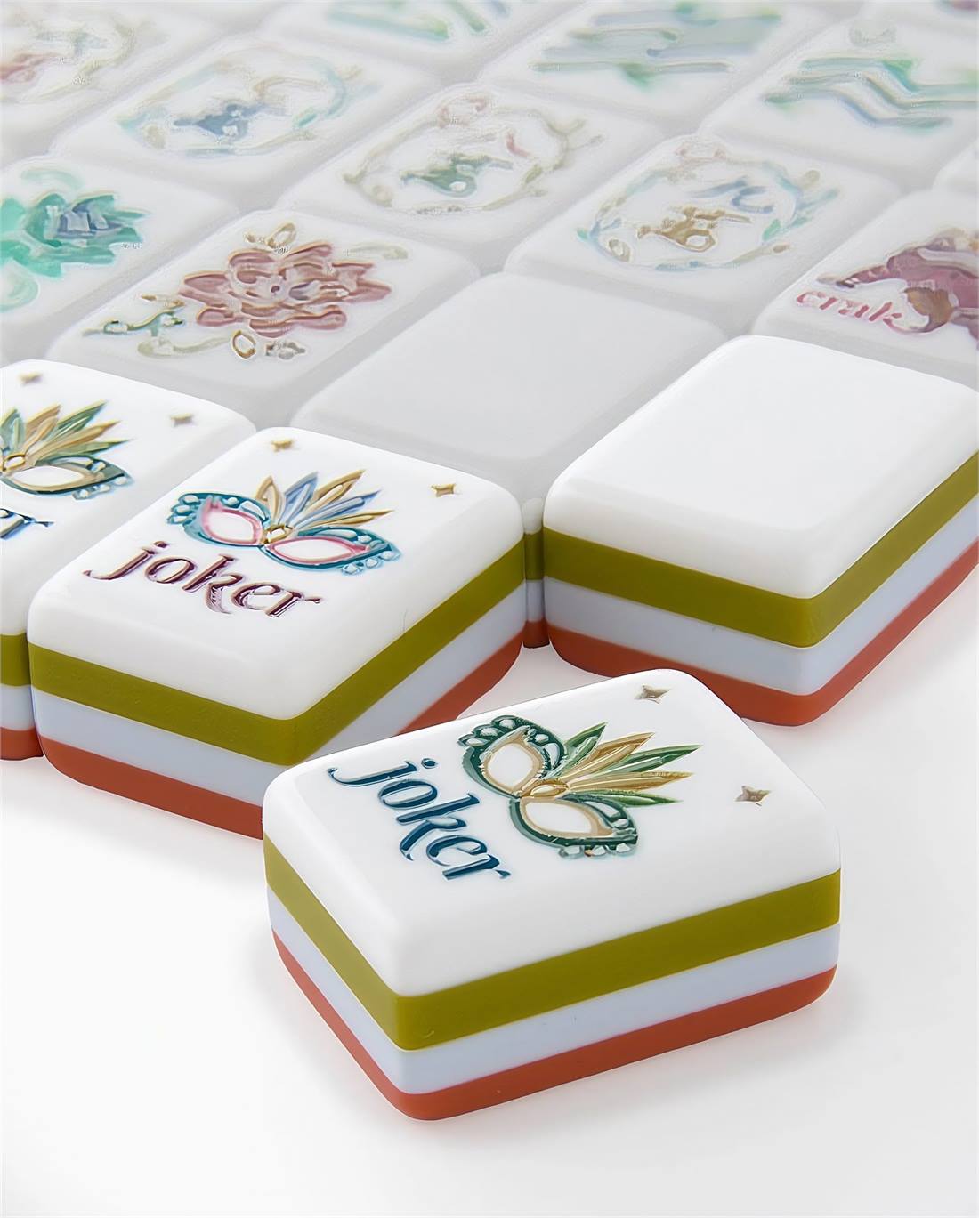 Orange Laser Four Layer Mahjong Set detail view