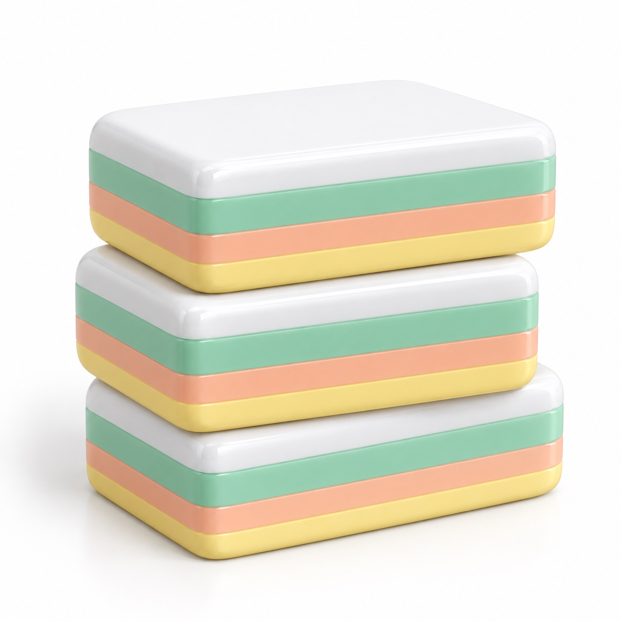 Pastel Yellow Mahjong Set — layered side profile concept