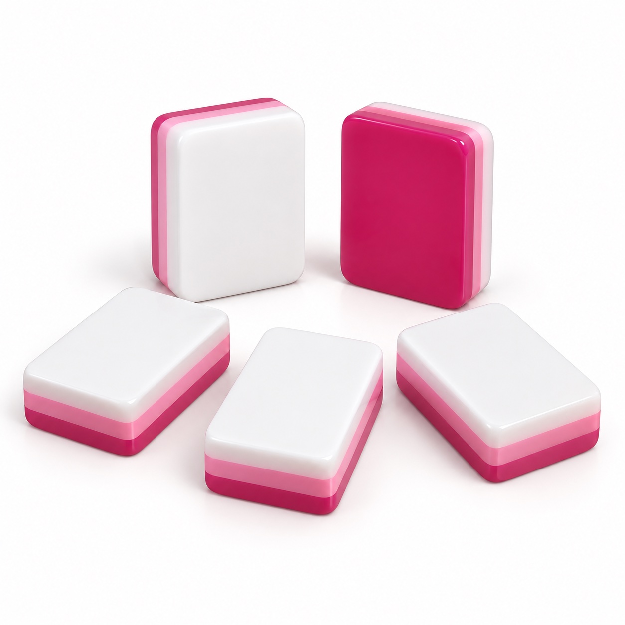 Portable Four Layer Mahjong Set — unprinted white tile blank concept
