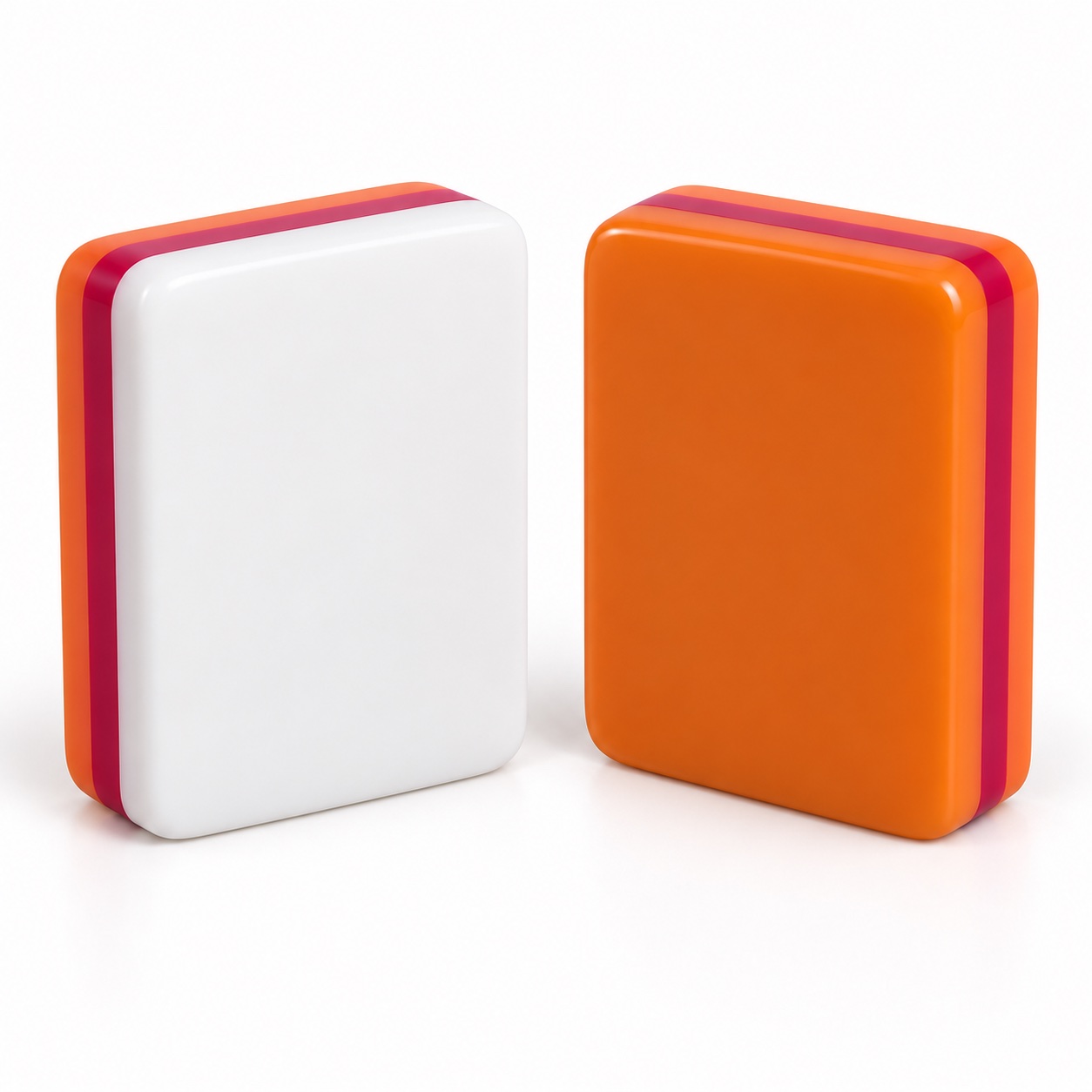 Portable Orange Mahjong Set — solid back and blank front concept