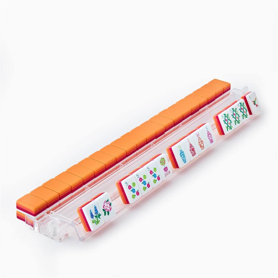Portable Orange Mahjong Set detail view