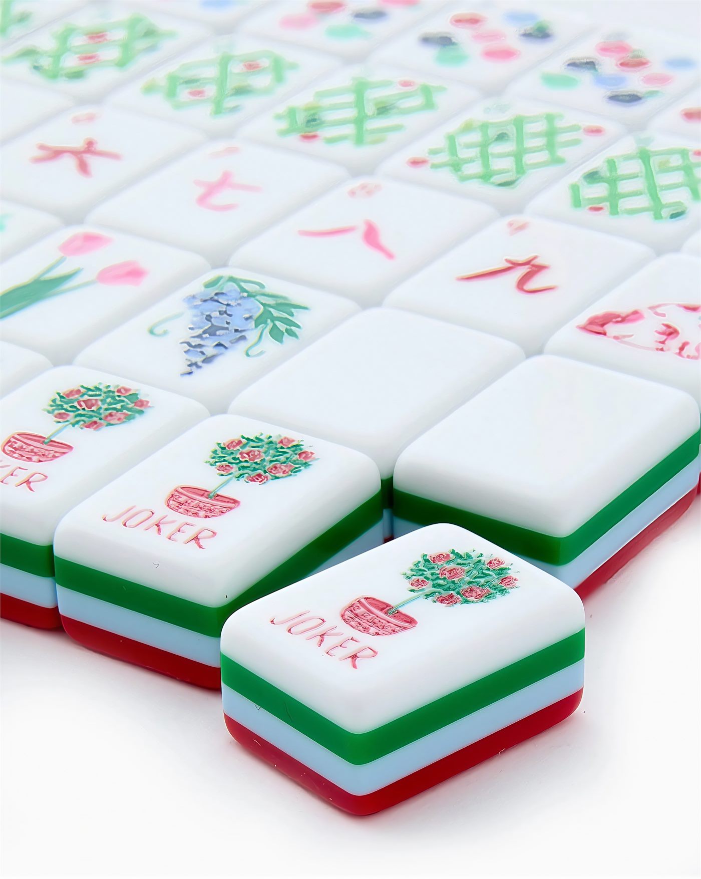 Red MS654 Mahjong Set detail view