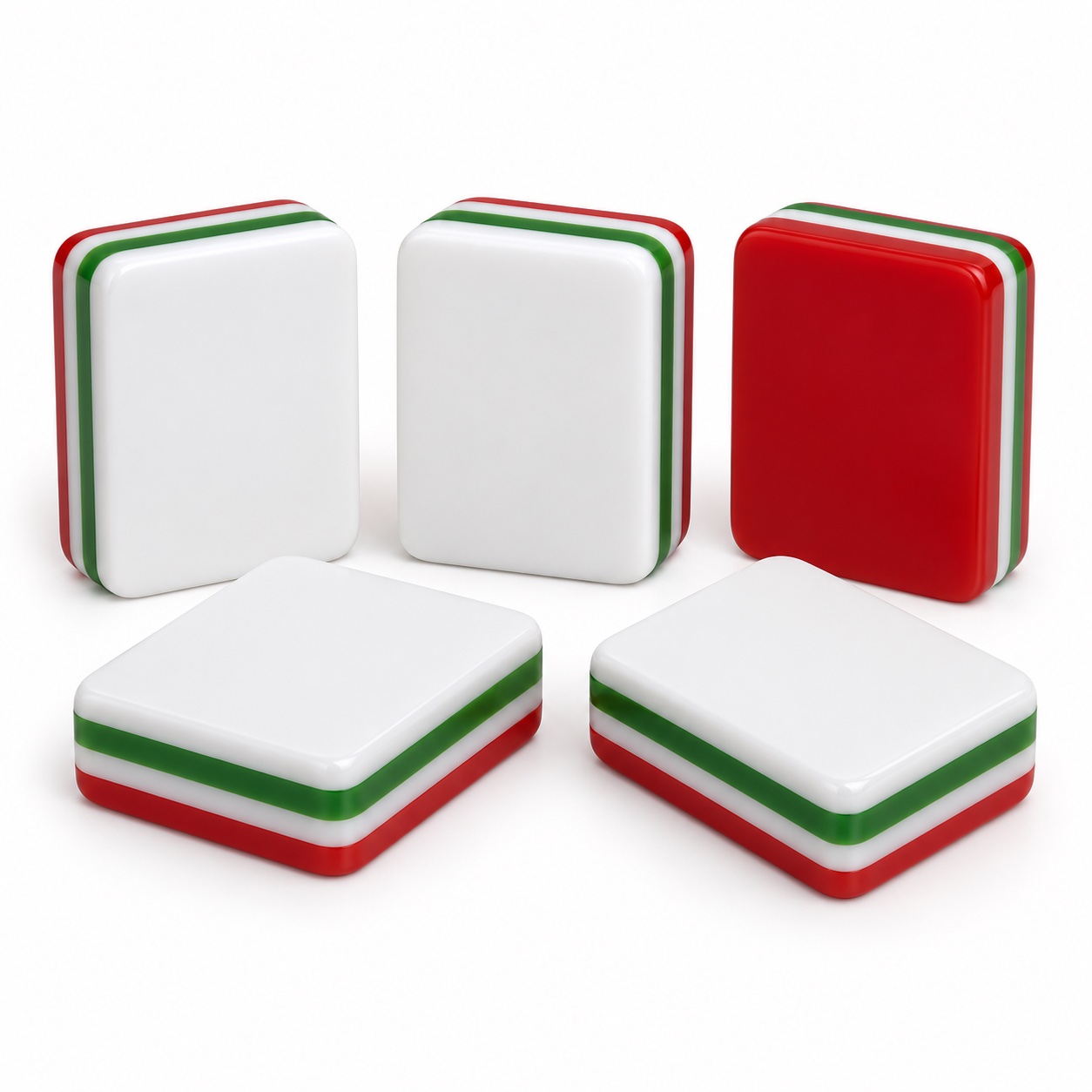 Red Portable Mahjong Set — unprinted white tile blank concept