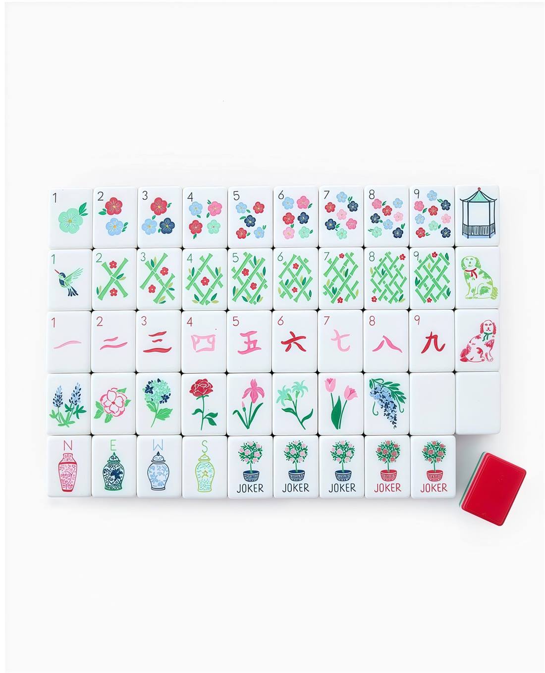 Red Portable Mahjong Set detail view