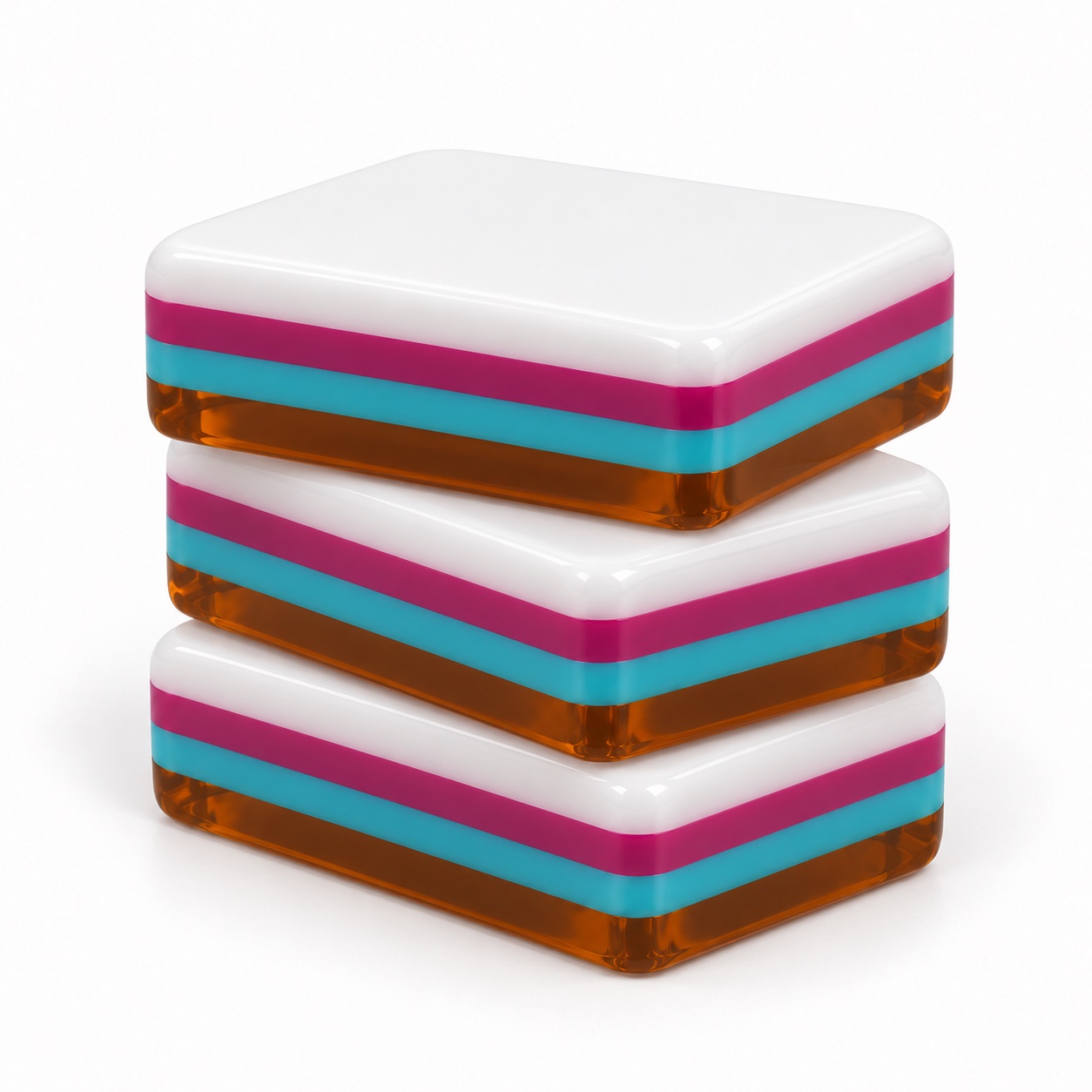 Amber Layered Mahjong Blanks — layered side profile concept