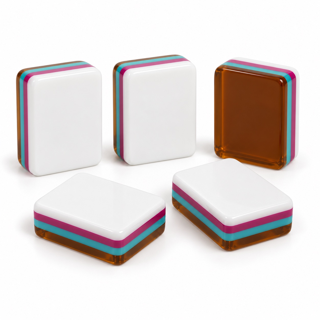 Amber Layered Mahjong Blanks — unprinted white tile blank concept