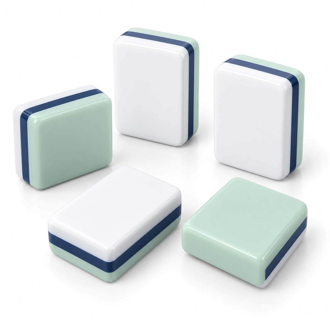Travel Mahjong Set — unprinted white tile blank concept