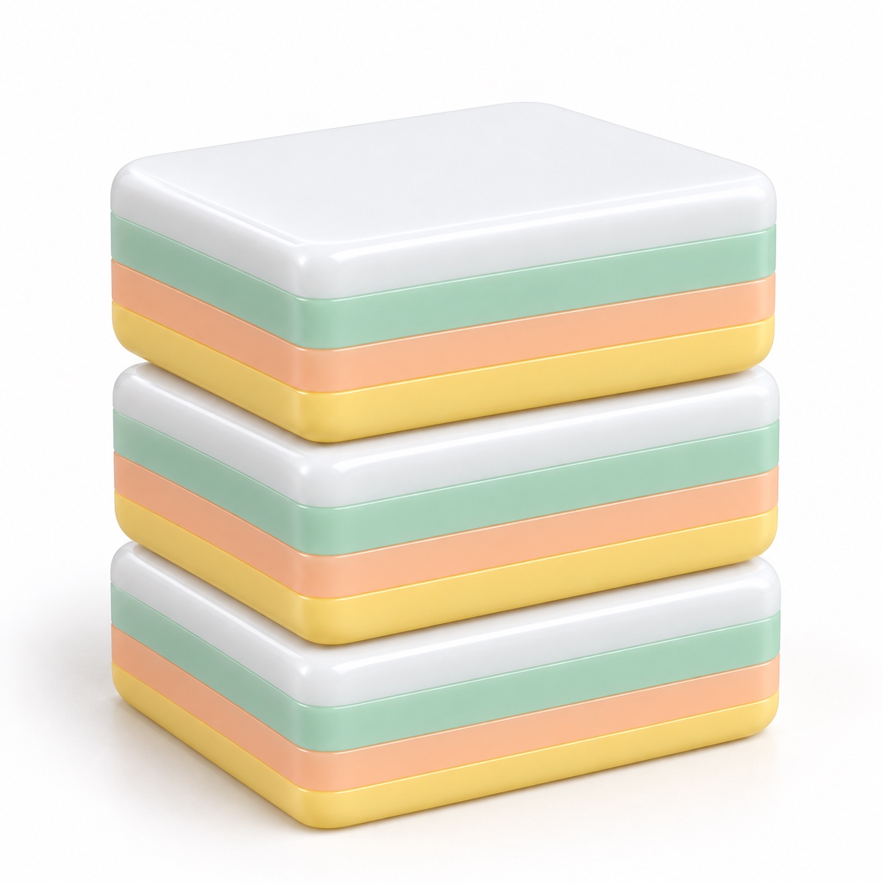 Layered acrylic Mahjong tile from the yellow print four layer set