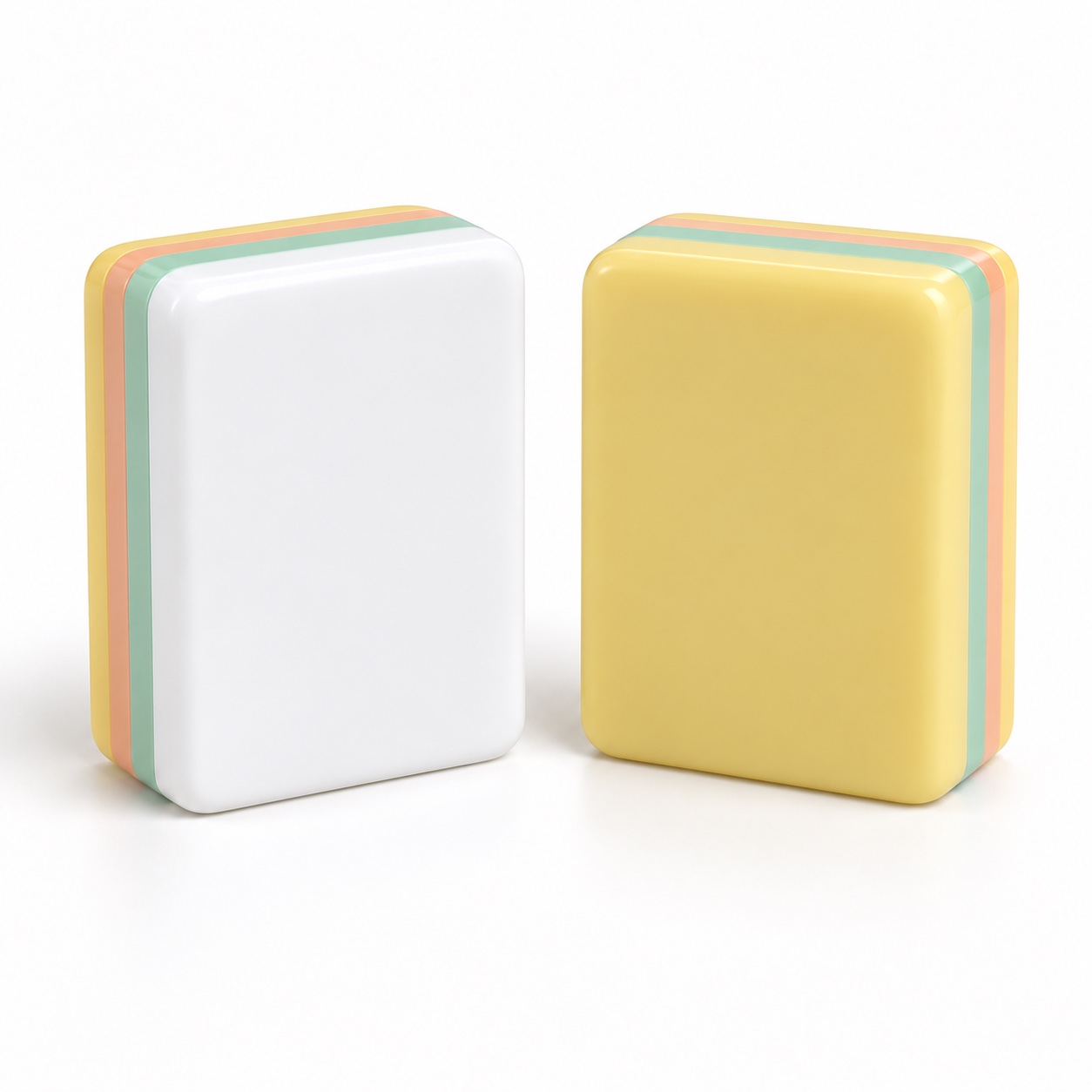 Layered acrylic Mahjong tile from the yellow print four layer set
